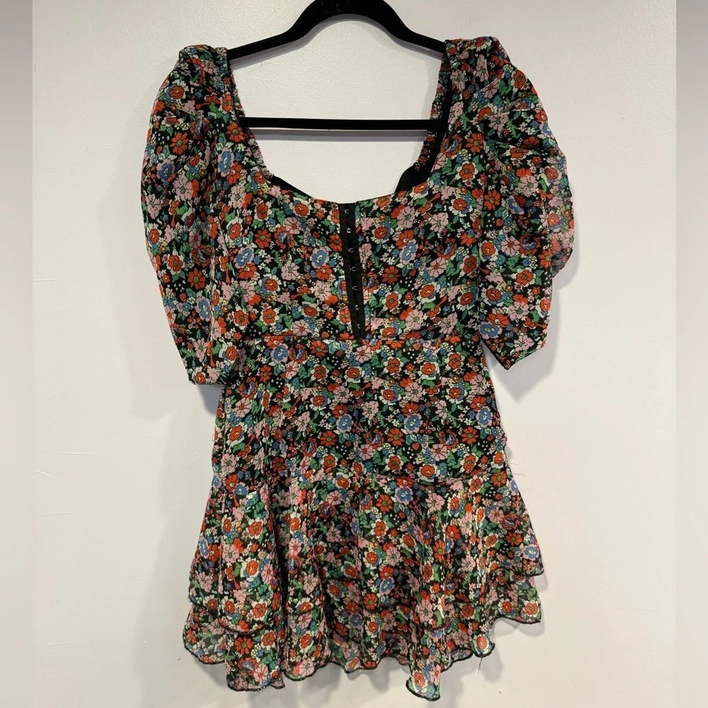Collusion‎ made in India floral puff sleeve dress